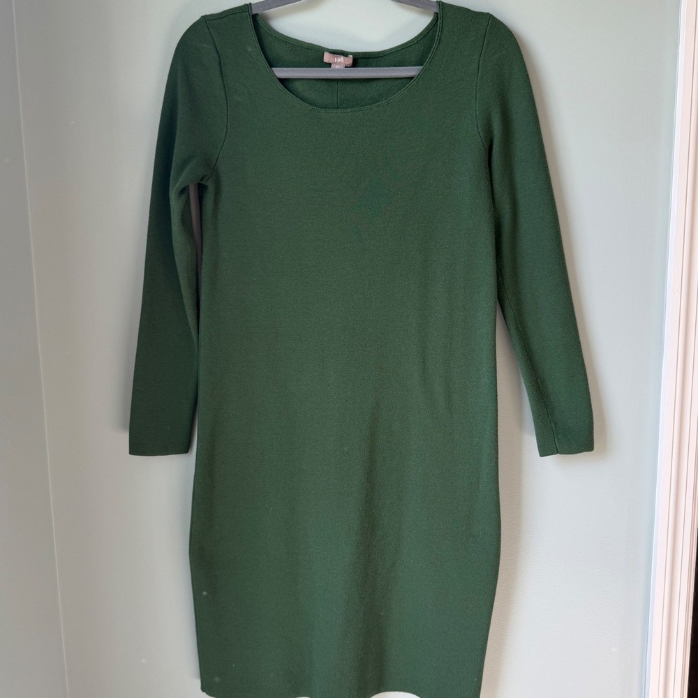 J. Jill Midi Sweater Dress Long Sleeve Wool Blend Green Size XSP Petite